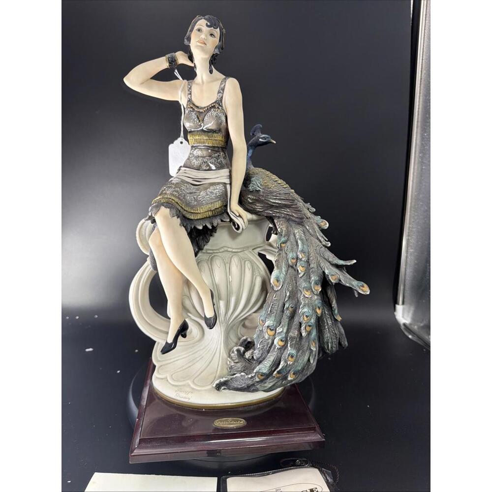 Vtg 1997 Florence Garden Delight by Giuseppe Armani Ltd ED.  Peacock Box  COA